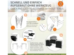 Hauki Camping Küche Schwarz Campingschrank Faltbar mit Tragetasche