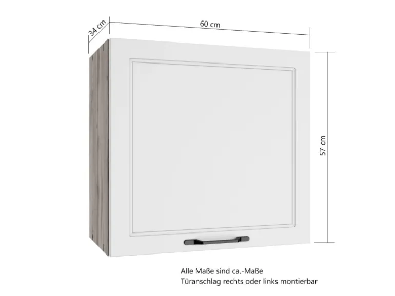 Held Küchen Hängeschrank Kempten 60 cm Weiß/Wotan