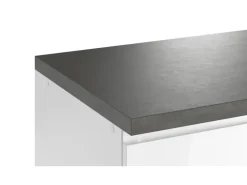 Held Küchen Küchenzeile Gera 300 cm Weiß/Beton ohne E-Geräte /autark