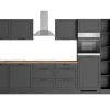 Held Küchen Küchenzeile Kempten 360 cm Grau/Graphit mit E-Geräte
