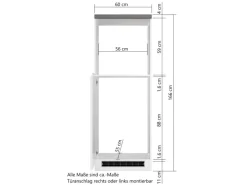 Held Küchen Kühl-Umbauschrank Gera 60 cm Weiß/Wotan