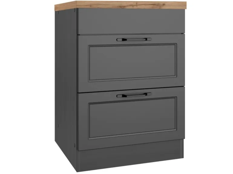 Held Küchen Kochfeldschrank Kempten 60 cm Grau/Graphit