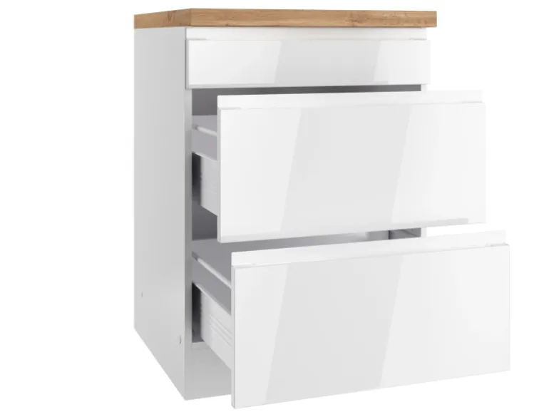 Held Küchen Kochfeldumschrank Gera 60 cm Weiß/Wotan