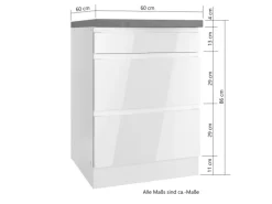 Held Küchen Unterschrank Gera 60 cm Weiß/Wotan