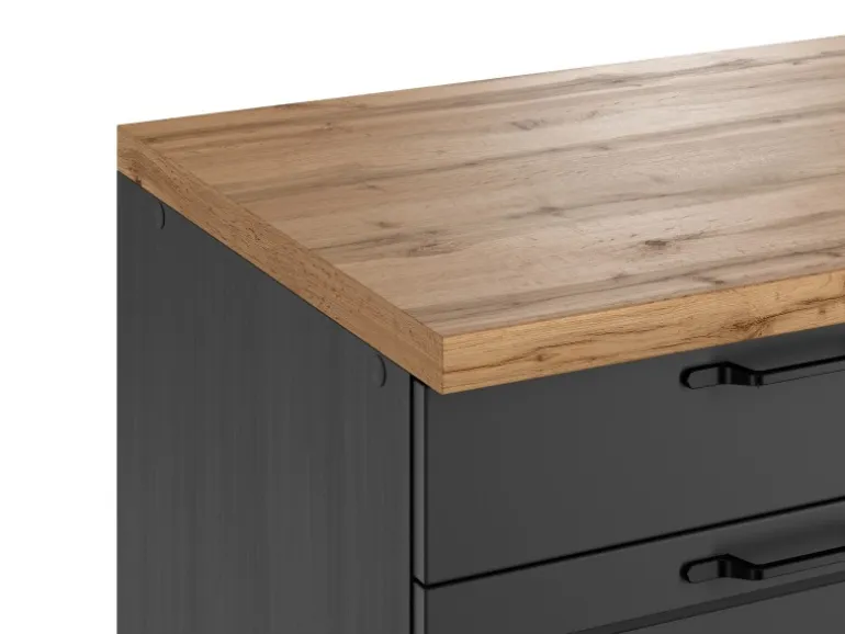 Held Küchen Unterschrank Kempten 180 cm Grau/Graphit