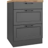 Held Küchen Unterschrank Kempten 60 cm Grau/Graphit 2 Türen