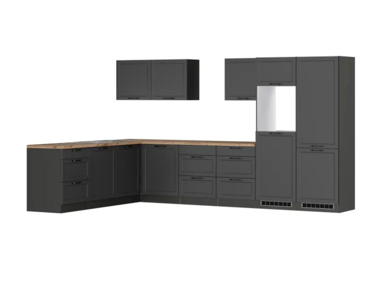 Held Küchen Winkelküche Kempten 360 cm Grau/Graphit ohne E-Geräte