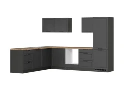 Held Küchen Winkelküche Kempten 300 cm ohne E-Geräte Graphit/Grau