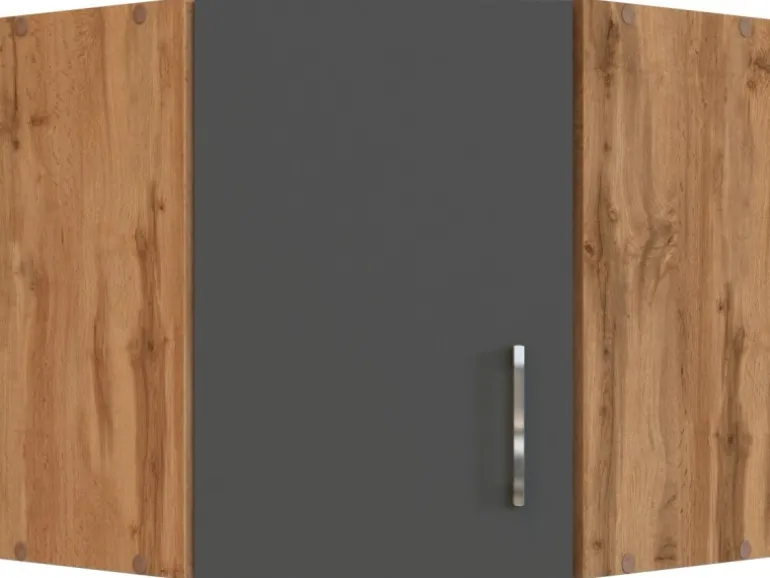 Held Möbel Küchen-Eck-Hängeschrank Sorrento BxHxT 60x57x60cm Anthra.-WotanEiche