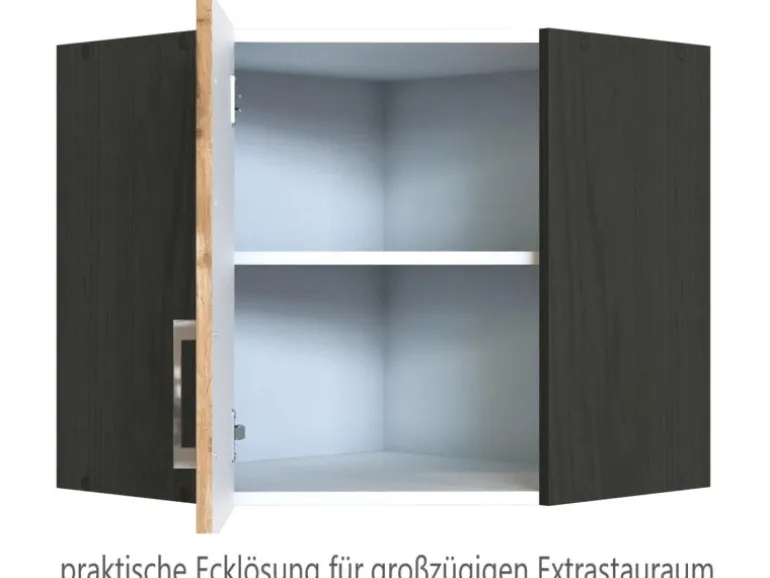 Held Möbel Küchen-Eck-Hängeschrank Sorrento BxHxT 60x57x60cm Wotaneiche-Grafit