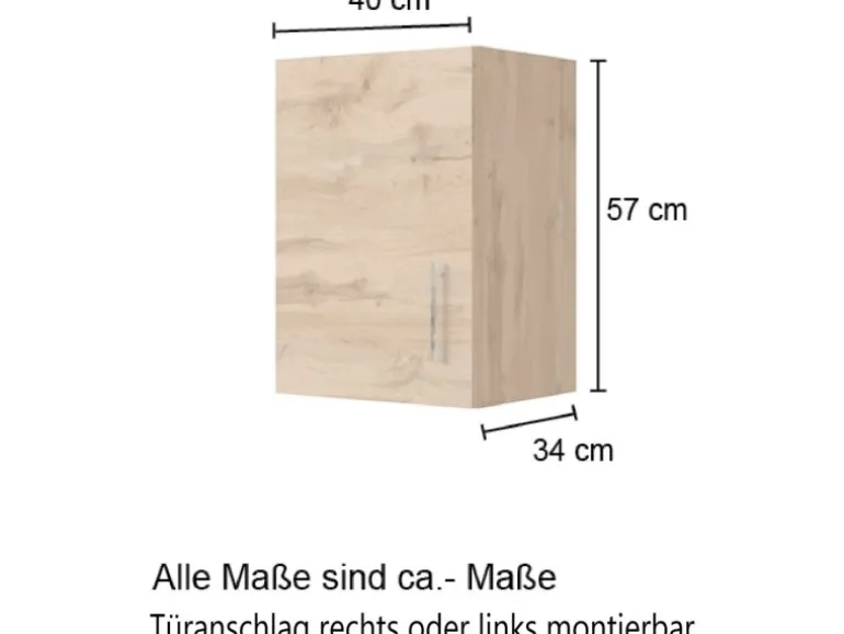 Held Möbel Küchen-Hängeschrank Sorrento BxHxT 40x57x34cm WotanEiche-WotanEiche