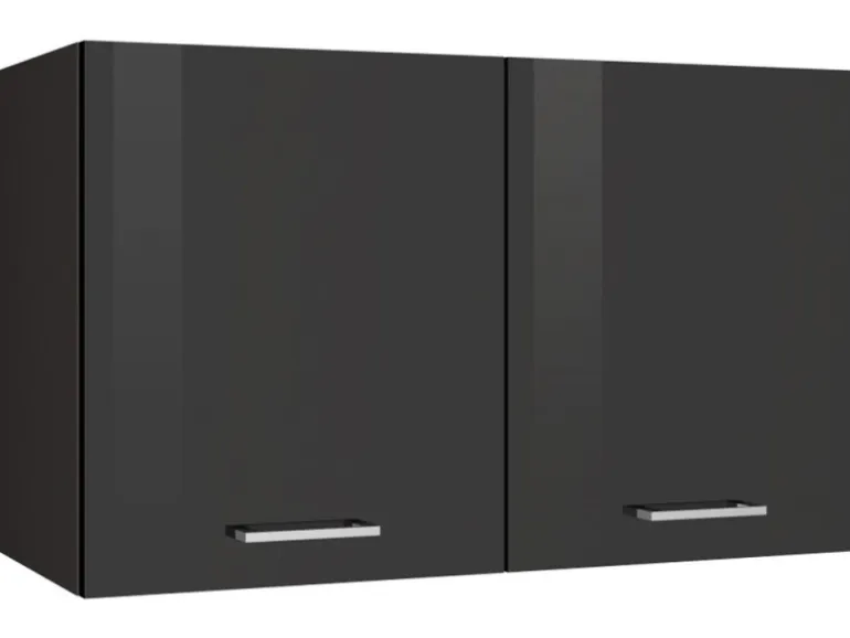 Held Möbel Küchen-Hängeschrank Mailand 100 cm Hochglanz Graphit/Graphit