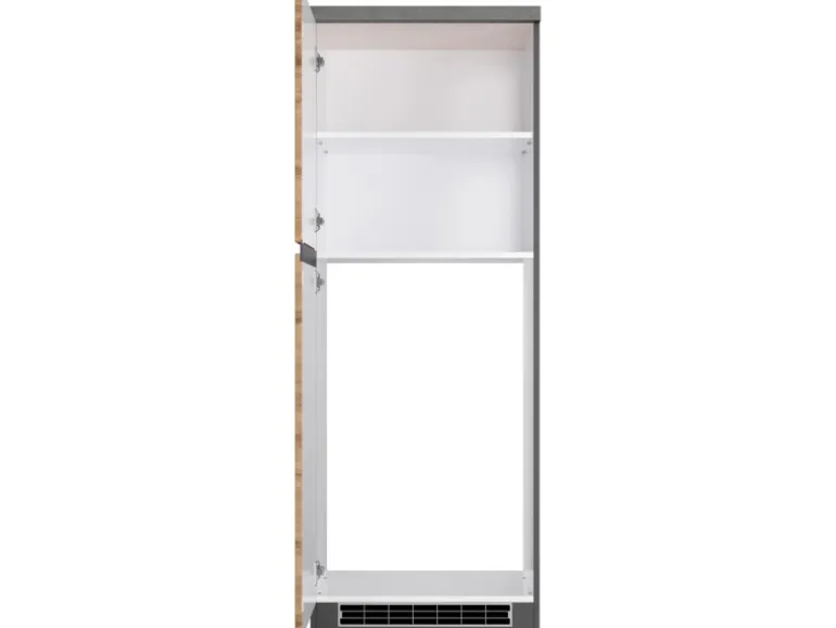 Held Möbel Küchen-Kühlschrankumbauschrank Turin 60 cm Wotaneiche/Graphit