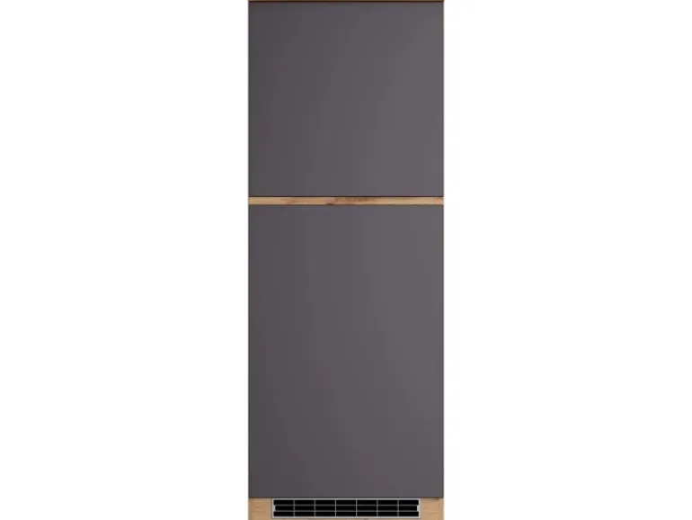 Held Möbel Küchen-Kühlschrankumbauschrank Turin 60 cm Graphit/Wotaneiche