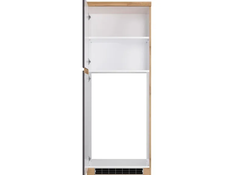 Held Möbel Küchen-Kühlschrankumbauschrank Turin 60 cm Graphit/Wotaneiche