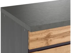 Held Möbel Küchen-Spülenunterschrank Turin 120 cm mit 2 Türen Wotaneiche/Graphit