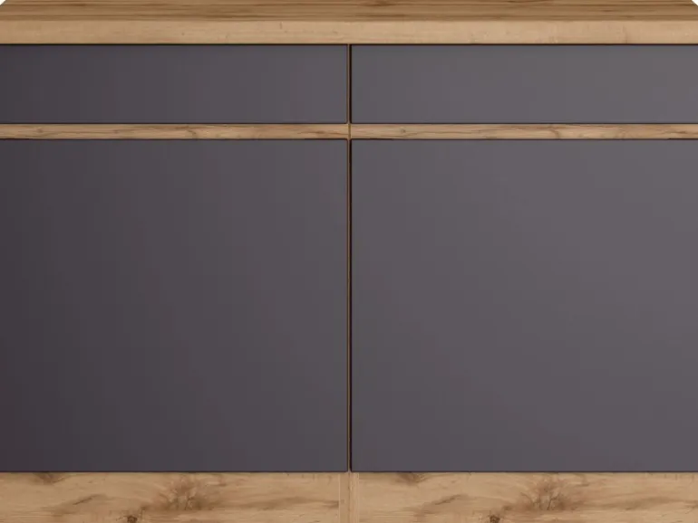 Held Möbel Küchenunterschrank Turin 120 cm Graphit/Wotaneiche