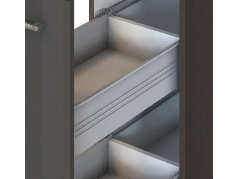 Held Möbel Küchenzeile Mailand 330 cm Grau Hochglanz-Grau Matt ohne E-Geräte