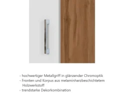Held Möbel Küchenzeile Sorrento 210 cm Weiß-Wotaneiche