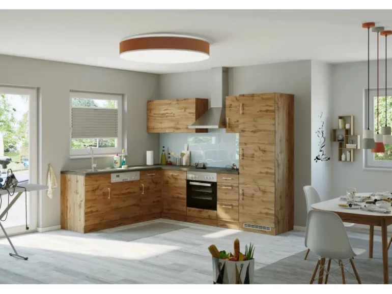Held Möbel Küchenzeile Sorrento 210/ 270 cm Wotaneiche Winkel