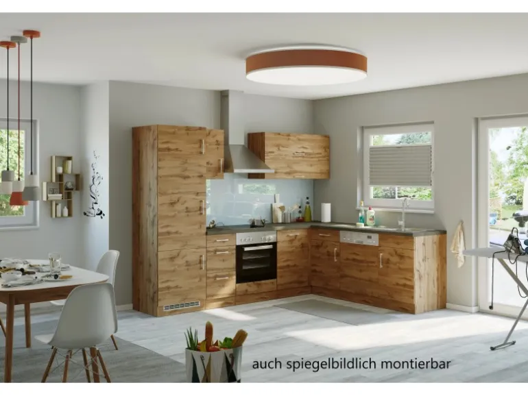Held Möbel Küchenzeile Sorrento 210/ 270 cm Wotaneiche Winkel