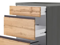 Held Möbel Küchenzeile Turin 330 cm Wotaneiche-Graphit ohne E-Geräte
