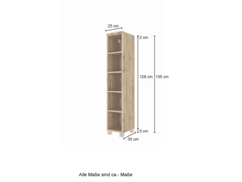 Held Möbel Midiregal Pisa 25 cm Wotaneiche