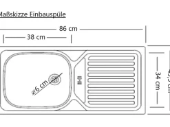 Held Möbel Spülenunterschrank Turin 120cm mit GSP-Blende Graphit/WotanEiche