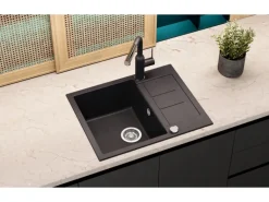 Helika Einbauspüle Granitverbundstoff  62 cm x 50 cm Schwarz