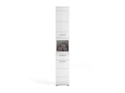 Hochschrank Linus Hochglanz Weiß 30 cm zweitürig