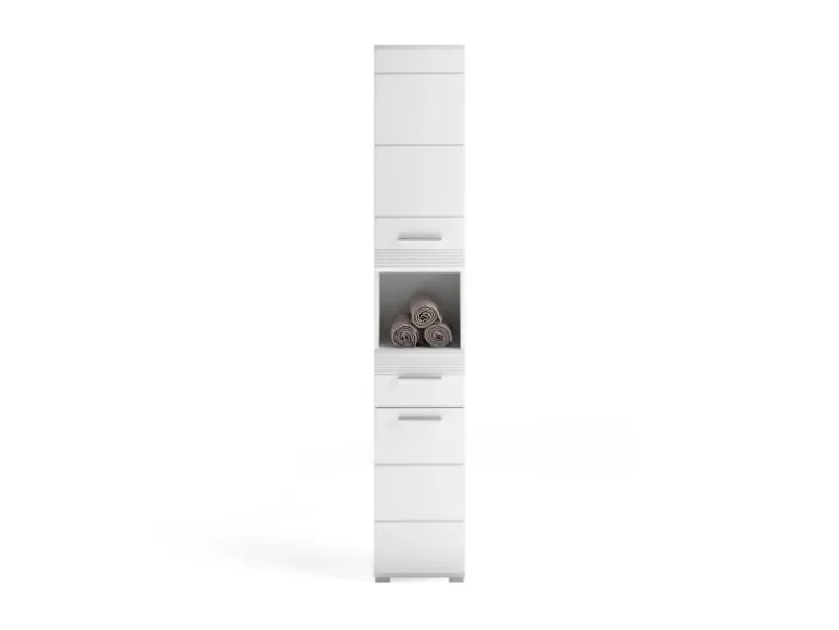 Hochschrank Linus Hochglanz Weiß 30 cm zweitürig
