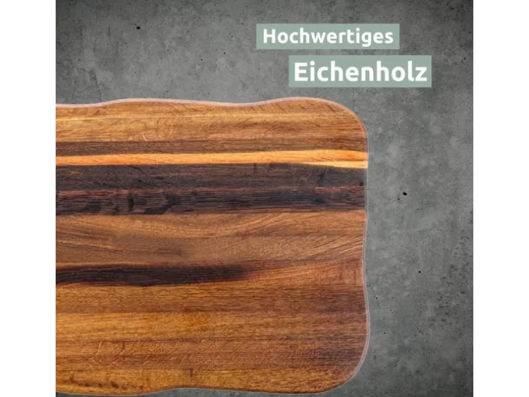holz4home La Madera Schneidebrett Premium aus Eiche Steakbrett Küchenbrett Dunkel