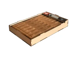 holz4home Premium Schneidebrett Set Stirnholz aus Eiche