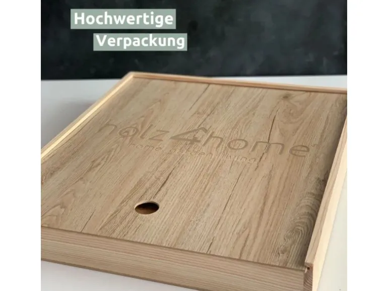 holz4home Premium Schneidebrett Set Rund Hackblock aus Eiche