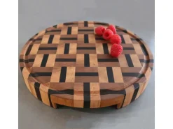 holz4home Schneidebrett Servierbrett Rund aus Birke