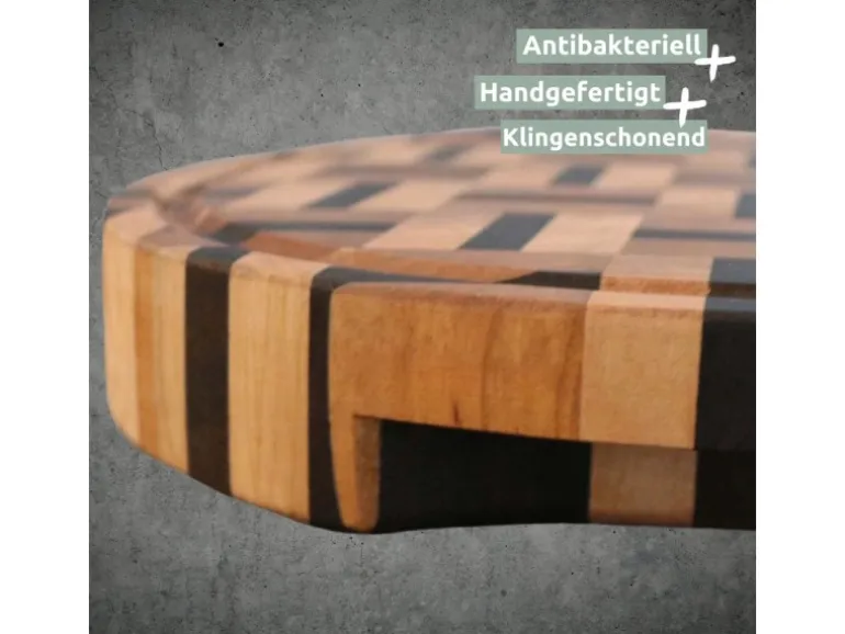holz4home Schneidebrett Servierbrett Rund aus Birke