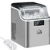 HOMCOM Eiswürfelmaschine Rostfreier Stahl Kupfer Silber 36L x 252B x 371H cm