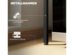 HOMCOM Erweiterbares Mikrowellenregal Mikrowellenständer mit 3 Haken Küchenregal