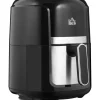 HOMCOM Heißluftfritteuse Stahl Kunststoff Schwarz 34,2L x 25,6B x 31,8H cm
