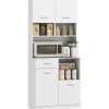 HOMCOM Küchenschrank  Hochschrank MDF Weiß 80L x 35B x 180H cm