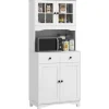 HOMCOM Küchenschrank Hochschrank Spanplatte Weiß 74,5L x 40B x 172H cm