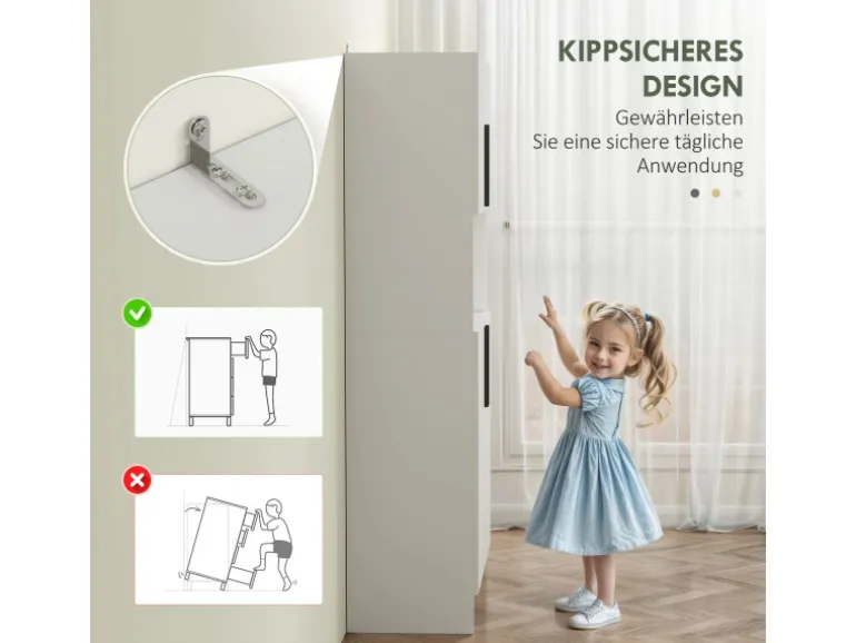HOMCOM Küchenschrank Spanlatte 79L x 40B x 175H cm Weiß