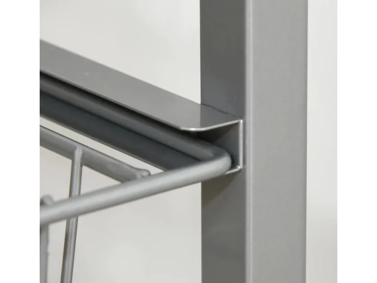 HOMCOM Küchenwagen 4 Ebenen Küchenregal Stahl MDF Silber L36,5 x B36,5 x H89 cm