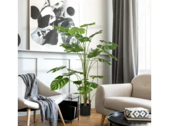 HOMCOM Künstliche Pflanze Kunststoff Metall  Ø20 x 180H cm