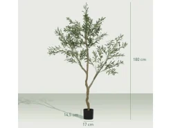 HOMCOM Künstlicher Olivenbaum Groß 180 cm Kunstpflanze Künstliche Pflanzen