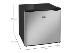 HOMCOM Mini Gefrierschrank  Stahl Kunststoff Silber 47L x 44,2B x 48,8H cm
