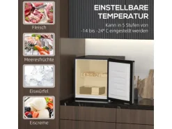 HOMCOM Mini Gefrierschrank  Stahl Kunststoff Silber 47L x 44,2B x 48,8H cm