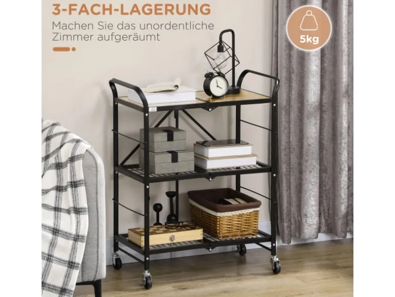 HOMCOM Rollwagen mit 3 Ebenen