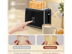 HOMCOM Wasserkocher-Toaster-Set Kunststoff Edelstahl 21,5L x 15,5B x 25,1H cm Schwarz