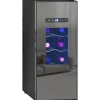 HOMCOM Weinkühlschrank Metall Hartglas Schwarz 51,5L x 26,5B x 65H cm